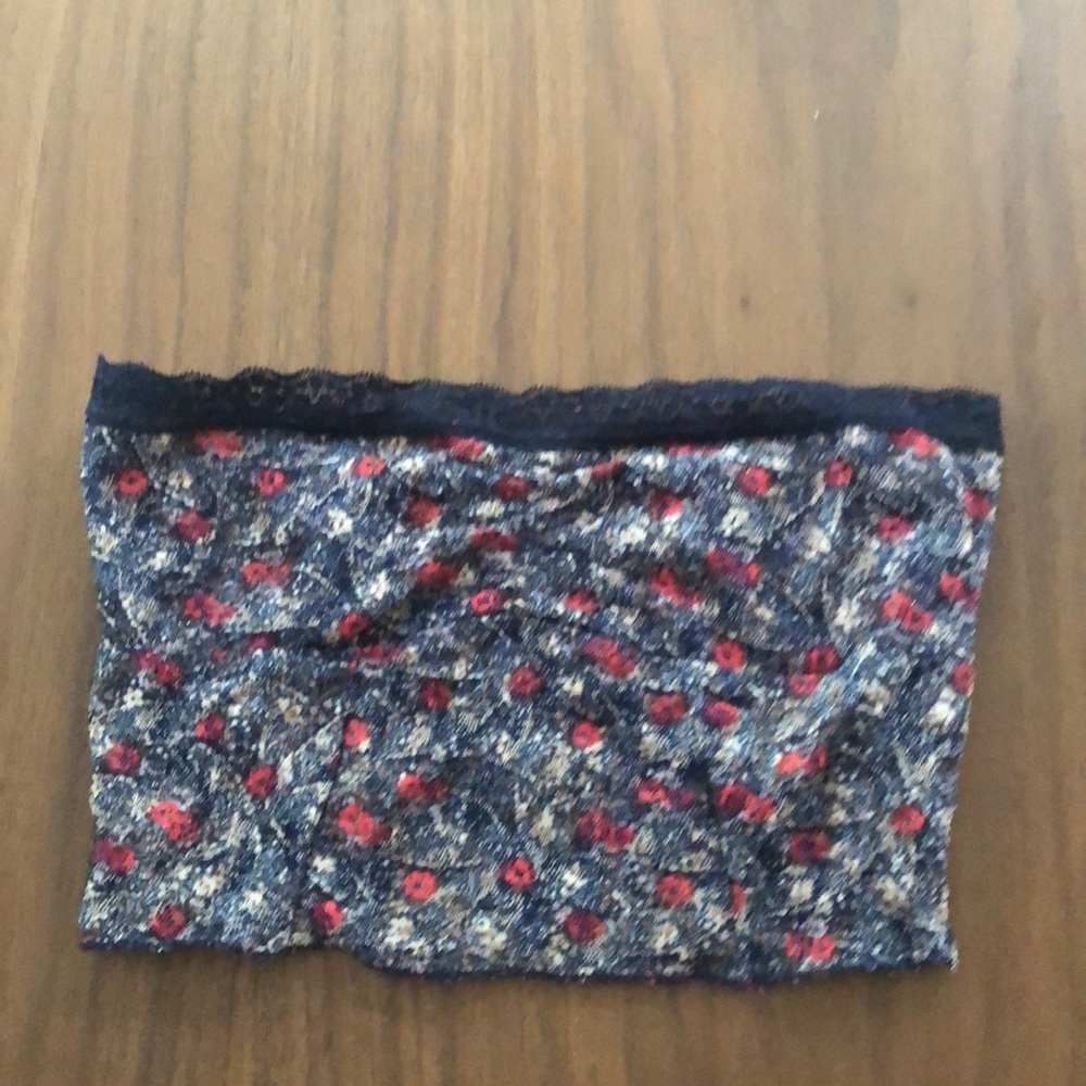 Free People Navy Floral Lace Bralette Bandeau